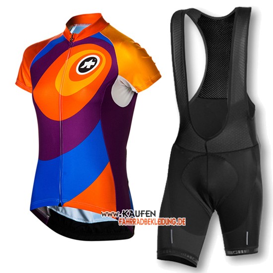 Frau Assos Kurzarmtrikot 2016 Und Kurze Tragerhose Orange Und Blau