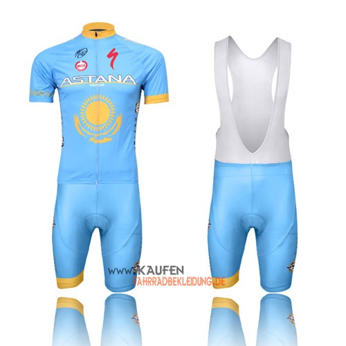 Astana Kurzarmtrikot 2013 Und Kurze Trägerhose Blau