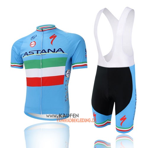 Astana Kurzarmtrikot 2016 Und Kurze Trägerhose Azurblau