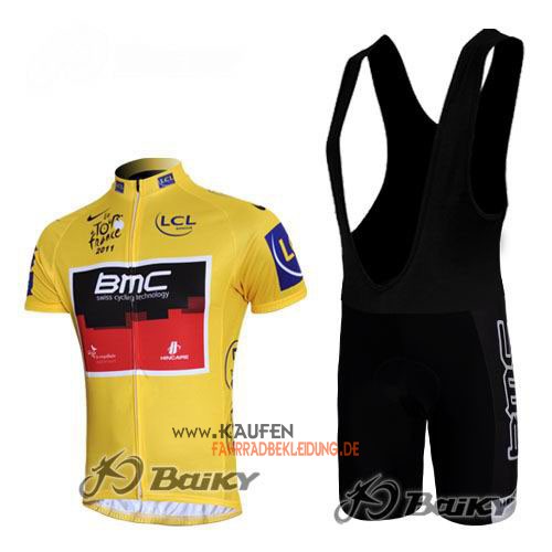 Bmc Kurzarmtrikot 2011 und Kurze Trägerhose Gelb