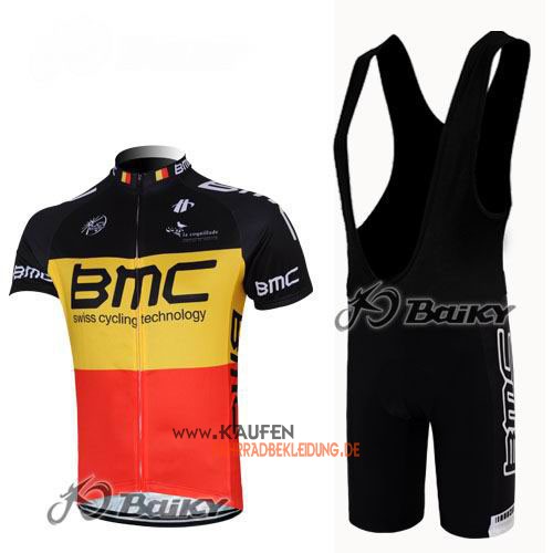 Bmc Kurzarmtrikot 2012 Und Kurze Trägerhose Shwarz Und Gelb