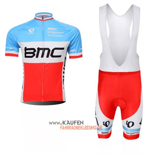 Bmc Kurzarmtrikot 2014 Und Kurze Trägerhose Azurblau Und Orange