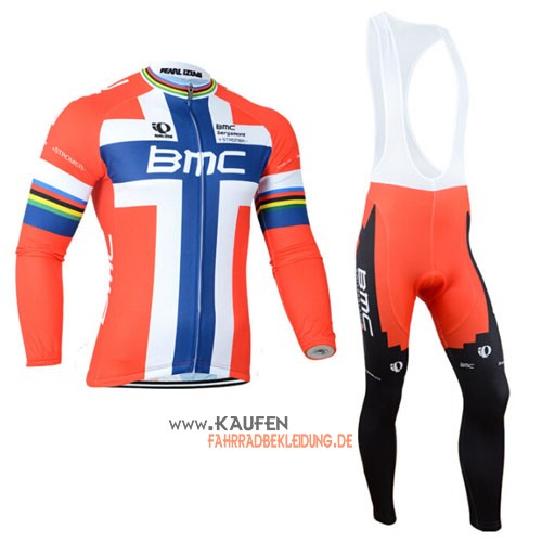 Bmc Kurzarmtrikot 2014 Und Kurze Trägerhose Orange Und Blau