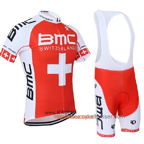 Bmc Kurzarmtrikot 2014 Und Kurze Trägerhose Orange Und Weiß