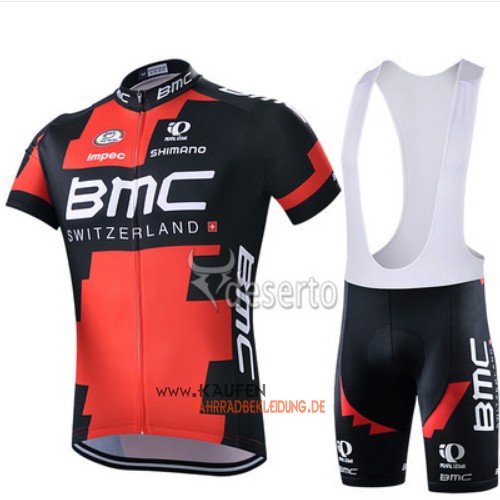 Bmc Kurzarmtrikot 2015 Und Kurze Trägerhose Orange Und Shwarz