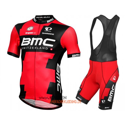 Bmc Kurzarmtrikot 2016 Und Kurze Trägerhose Rot Und Shwarz