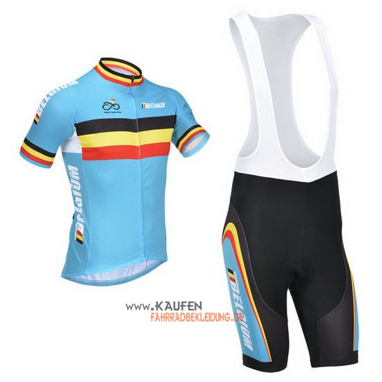 Belgien Kurzarmtrikot 2013 Und Kurze Tr?gerhose Blau Und Shwarz