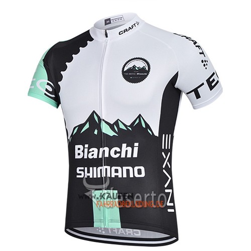 Bianchi Kurzarmtrikot 2015 Und Kurze Trägerhose Shwarz Und Weiß