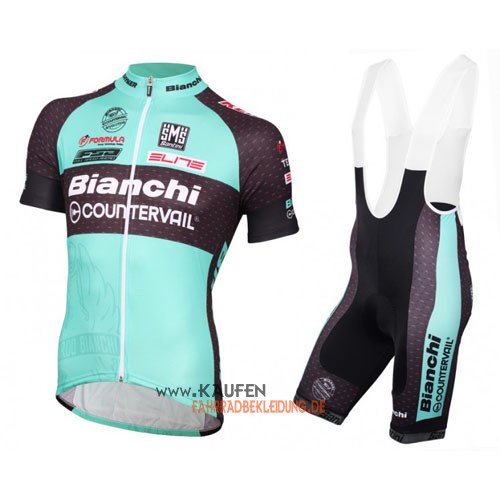 Bianchi Kurzarmtrikot 2016 Und Kurze Trägerhose Shwarz Und Grün