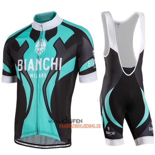 Bianchi Kurzarmtrikot 2016 Und Kurze Trägerhose Shwarz Und Grün