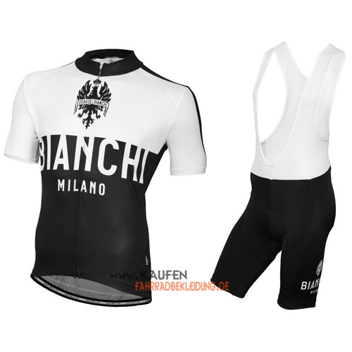 Bianchi Kurzarmtrikot 2016 Und Kurze Trägerhose Shwarz Und Weiß