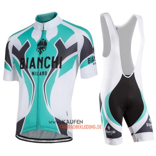 Bianchi Kurzarmtrikot 2016 Und Kurze Trägerhose Weiß Und Grün1