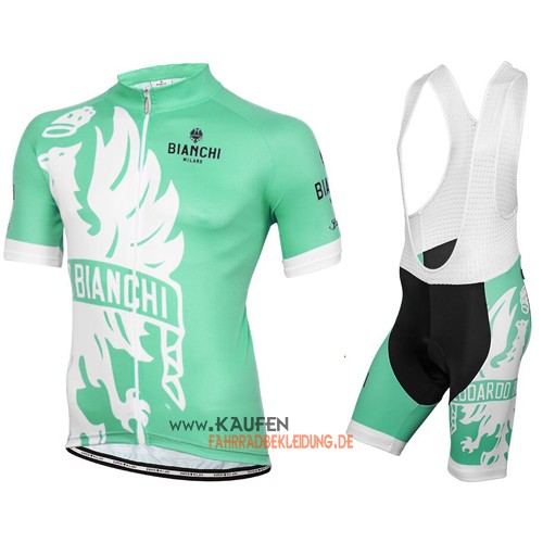 Bianchi Kurzarmtrikot 2016 Und Kurze Trägerhose Weiß Und Grün1