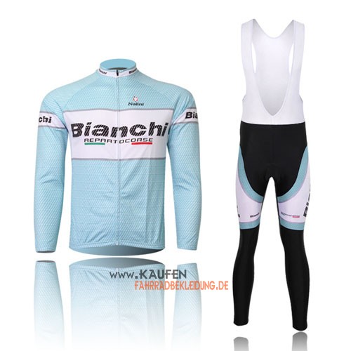 Bianchi Langarmtrikot 2011 Und Lange Trägerhose Weiß Und Azurbla