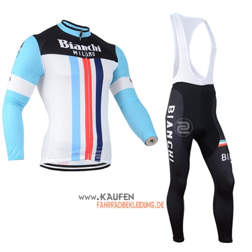 Bianchi Langarmtrikot 2014 Und Lange Trägerhose Shwarz Und Azurb