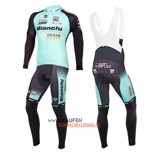 Bianchi Langarmtrikot 2016 Und Lange Trägerhose Shwarz Und Grün