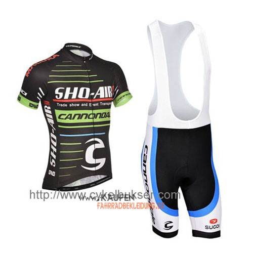 Cannondale Garmin Kurzarmtrikot 2014 Und Kurze Trägerhose Grün Und Shwarz