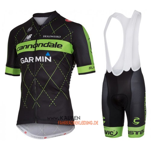 Cannondale Garmin Kurzarmtrikot 2016 Und Kurze Trägerhose Shwarz Und Grün