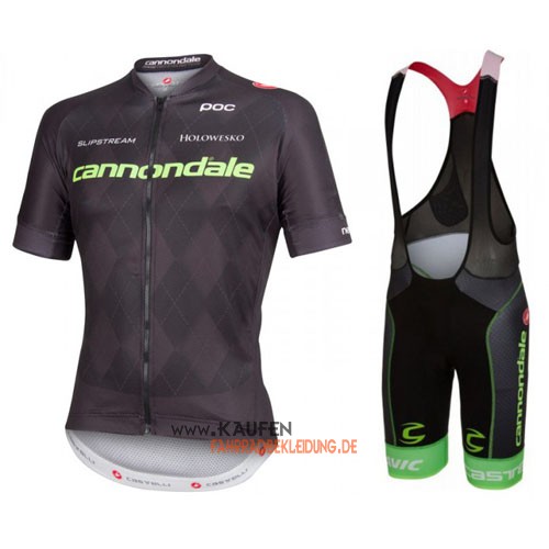 Cannondale Garmin Kurzarmtrikot 2016 Und Kurze Trägerhose Shwarz Und Grün