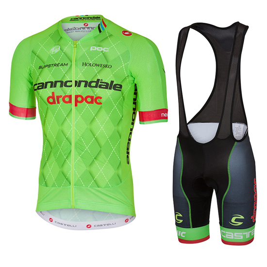 Cannondale Garmin Kurzarmtrikot 2016 Und kurze Trägerhose Grün Und Shwarz