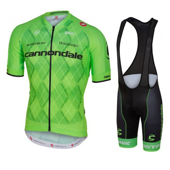 Cannondale Garmin Kurzarmtrikot 2016 Und kurze Trägerhose Shwarz Und Grün