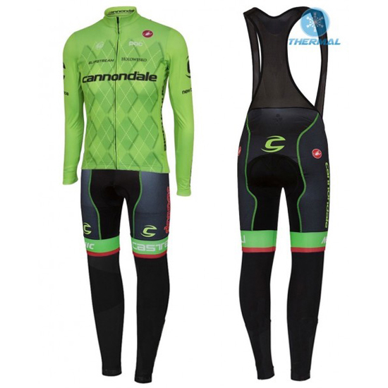 Cannondale Garmin Langarmtrikot 2016 Und lange Trägerhose Shwarz Und Grün