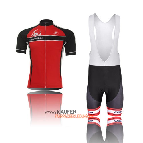 Castelli Kurzarmtrikot 2010 Und Kurze Trägerhose Shwarz Und Rot