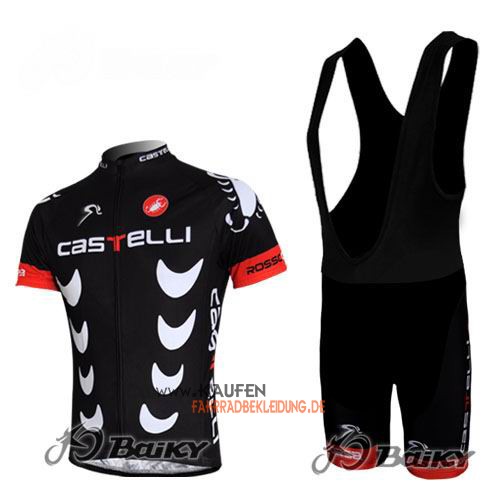 Castelli Kurzarmtrikot 2010 Und Kurze Trägerhose Shwarz Und Weiß