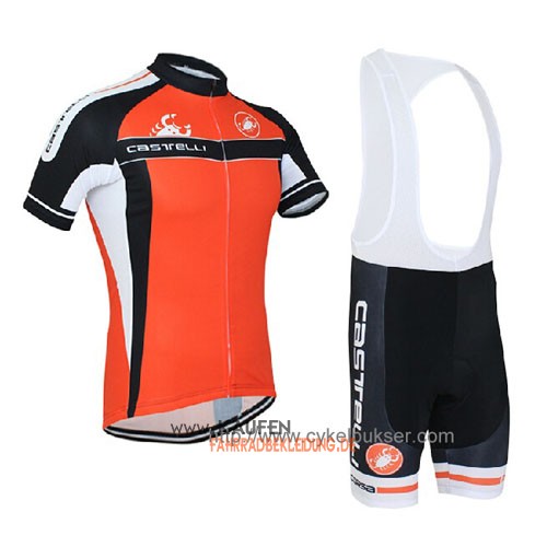 Castelli Kurzarmtrikot 2011 Und Kurze Trägerhose Shwarz Und Oran