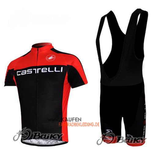 Castelli Kurzarmtrikot 2011 Und Kurze Trägerhose Shwarz Und Rot