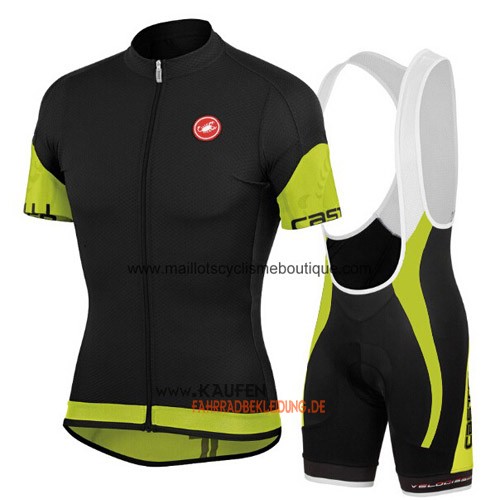 Castelli Kurzarmtrikot 2015 Und Kurze Trägerhose Shwarz Und Grün