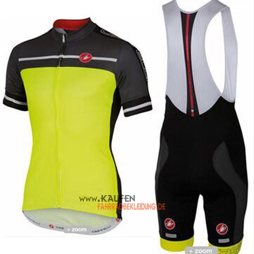 Castelli Kurzarmtrikot 2016 Und Kurze Trägerhose Gelb Und Grau