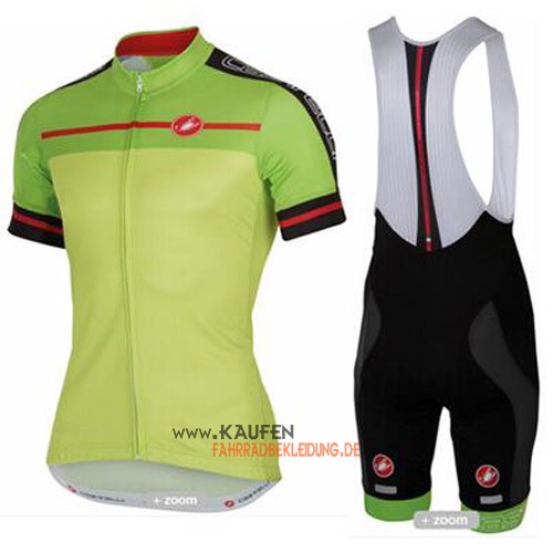 Castelli Kurzarmtrikot 2016 Und Kurze Trägerhose Gelb Und Grün