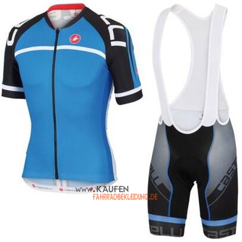 Castelli Kurzarmtrikot 2016 Und Kurze Trägerhose Shwarz Und Blau