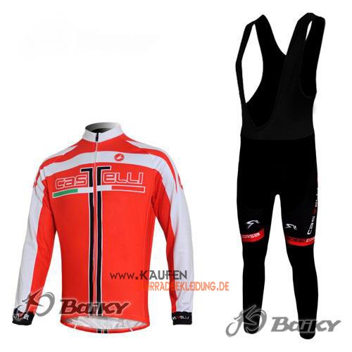 Castelli Langarmtrikot 2011 Und Lange Trägerhose Orange Und Weiß