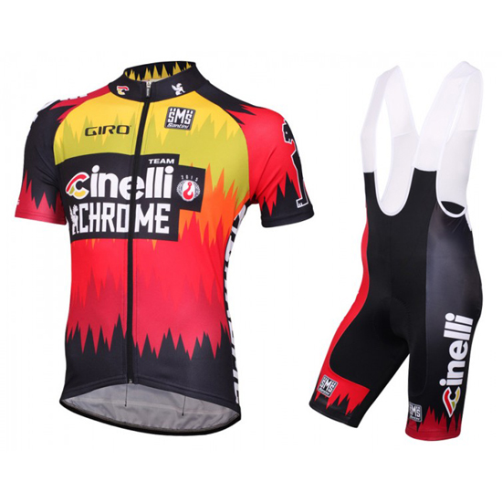 Cinelli Kurzarmtrikot 2016 Und Kurze Trägerhose Rot Und Gelb