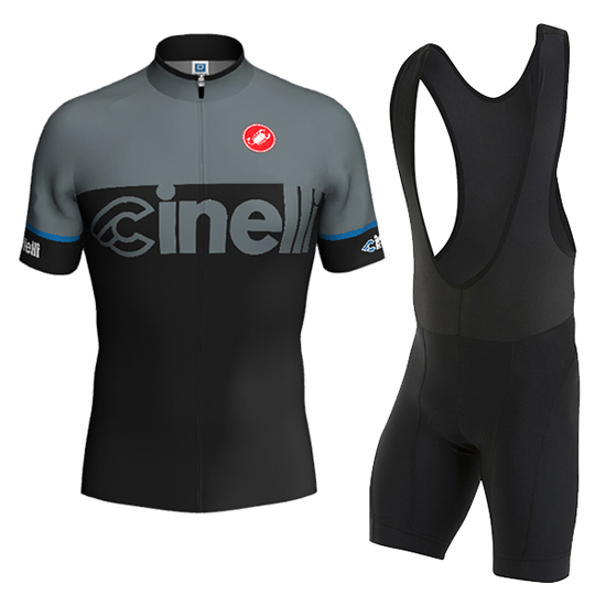 Cinelli Kurzarmtrikot 2016 Und Kurze Trägerhose Shwarz Und Grau