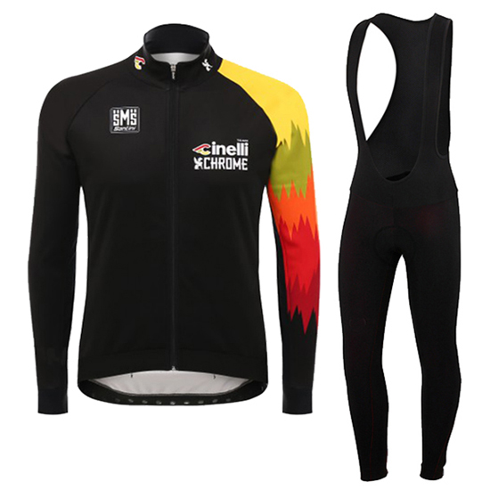 Cinelli Langarmtrikot 2016 Und Lange Trägerhose Shwarz Und Gelb