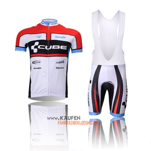 Cube Kurzarmtrikot 2012 Und Kurze Trägerhose Weiß Und Rot