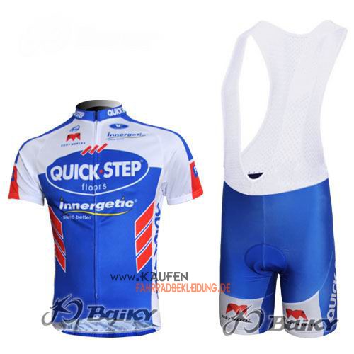 Etixx Quickstep Kurzarmtrikot 2011 Und Kurze Trägerhose Azurblau Und Weiß