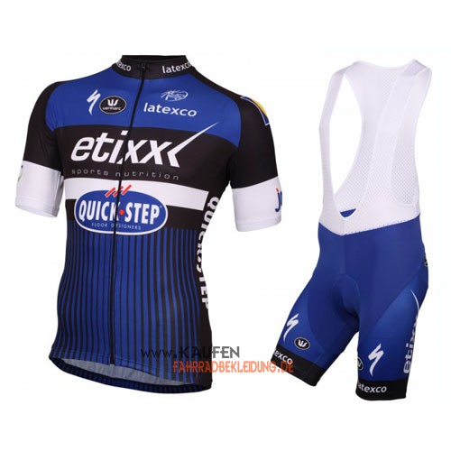 Etixx Quickstep Kurzarmtrikot 2016 Und Kurze Trägerhose Shwarz Und Blau