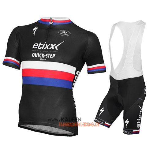 Etixx Quickstep Kurzarmtrikot 2016 Und Kurze Trägerhose Shwarz Und Rot