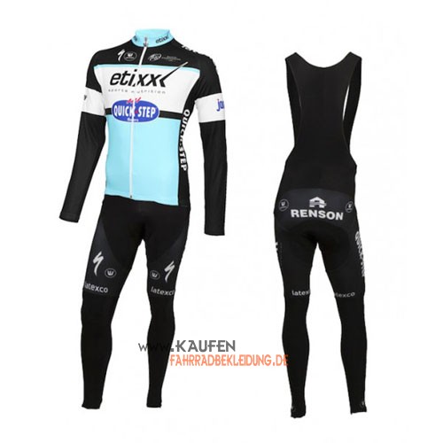 Etixx Quickstep Langarmtrikot 2016 Und Lange Trägerhose Shwarz Und Azurblau