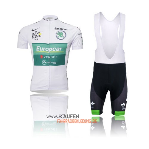 Europcar Kurzarmtrikot 2012 Und Kurze Trägerhose Grün Und Weiß