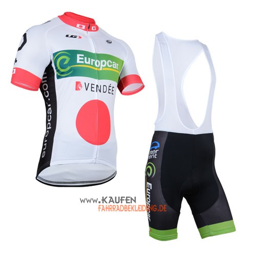 Europcar Kurzarmtrikot 2014 Und Kurze Trägerhose Weiß Und Rot