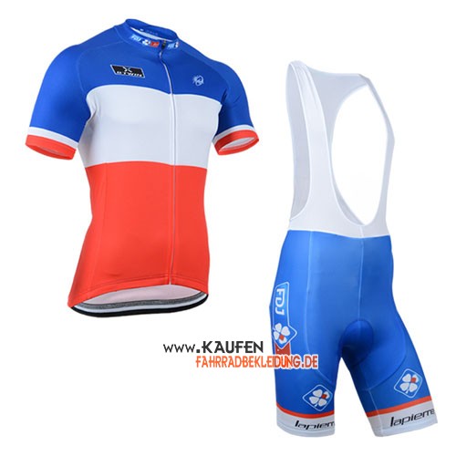 Fdj Kurzarmtrikot 2014 Und Kurze Trägerhose Blau Und Weiß