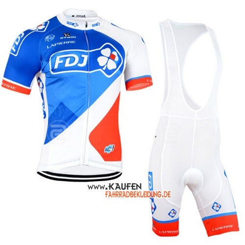 Fdj Kurzarmtrikot 2015 Und Kurze Trägerhose Blau Und Weiß