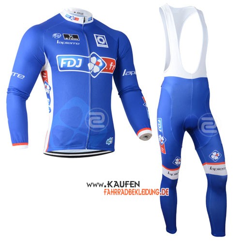 Fdj Langarmtrikot 2014 Und Lange Trägerhose Blau