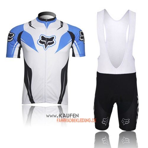 Fox Kurzarmtrikot 2013 Und Kurze Trägerhose Weiß Und Blau