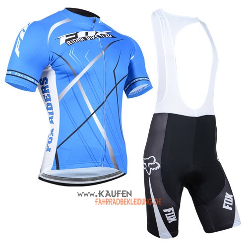 Fox Kurzarmtrikot 2014 Und Kurze Trägerhose Weiß Und Blau